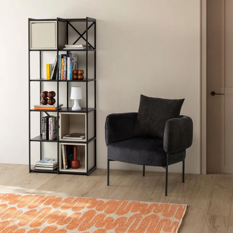 Calicosy - ARUNI Fauteuil in stof - Grijs - 78x73x75 cm