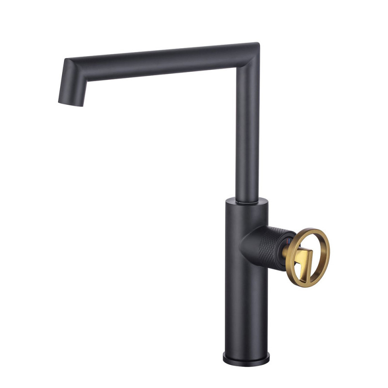 Mitigeur pour évier de cuisine Atrius noir et or ROUSSEAU