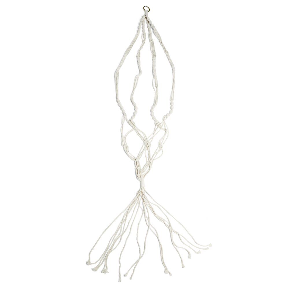 Suspension coton style macramé pour pot de jardin H140cm