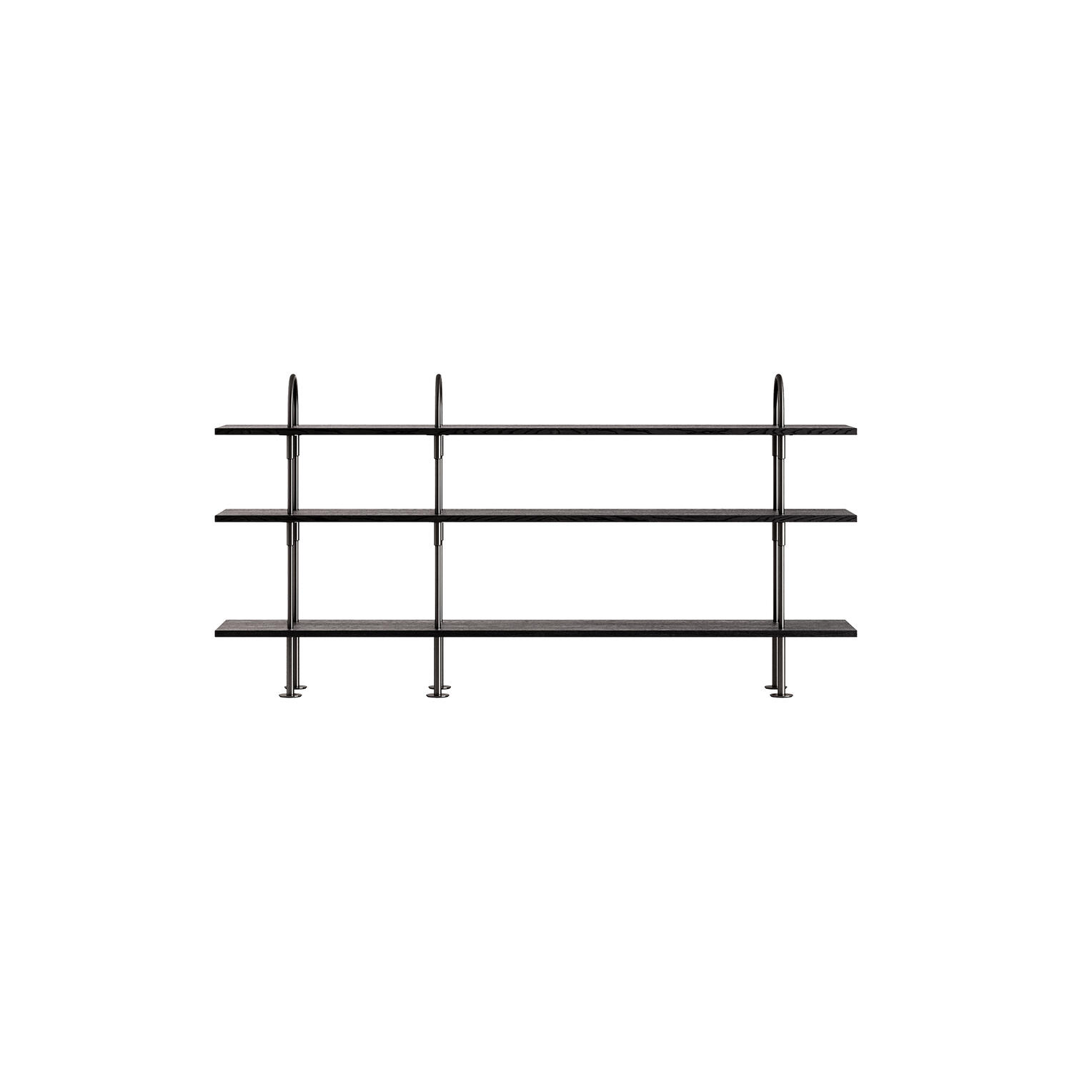 Keen Shelving, black brass/ash veneer
