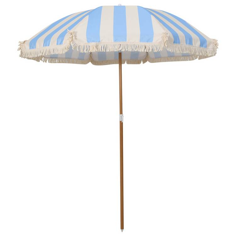 Habitat 1.6m Tilting Garden Parasol - Blue & White