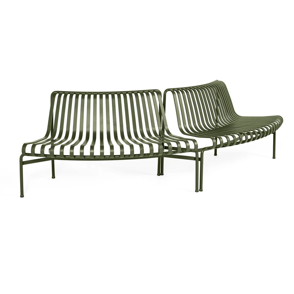 HAY - Palissade Park Dining Bench, Out / Out (2er-Set), olive