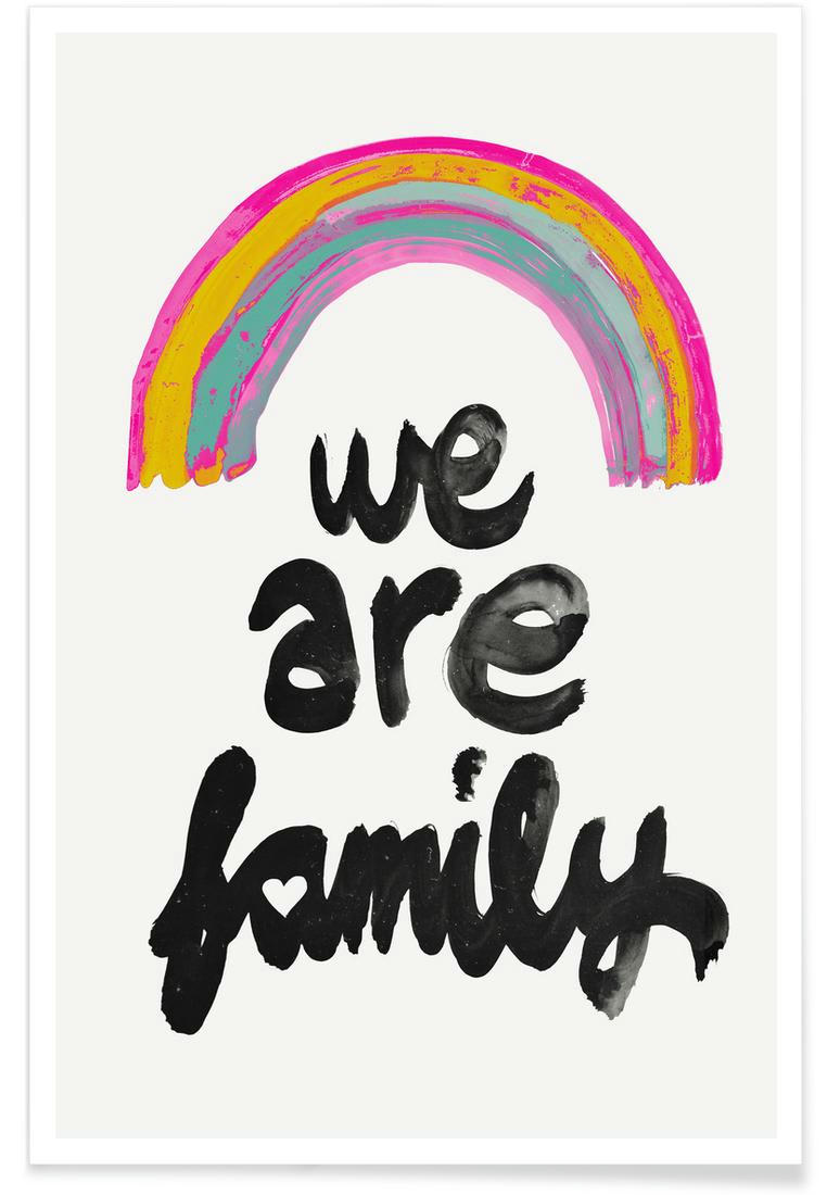 WE ARE FAMILY - Affiche noir & rose