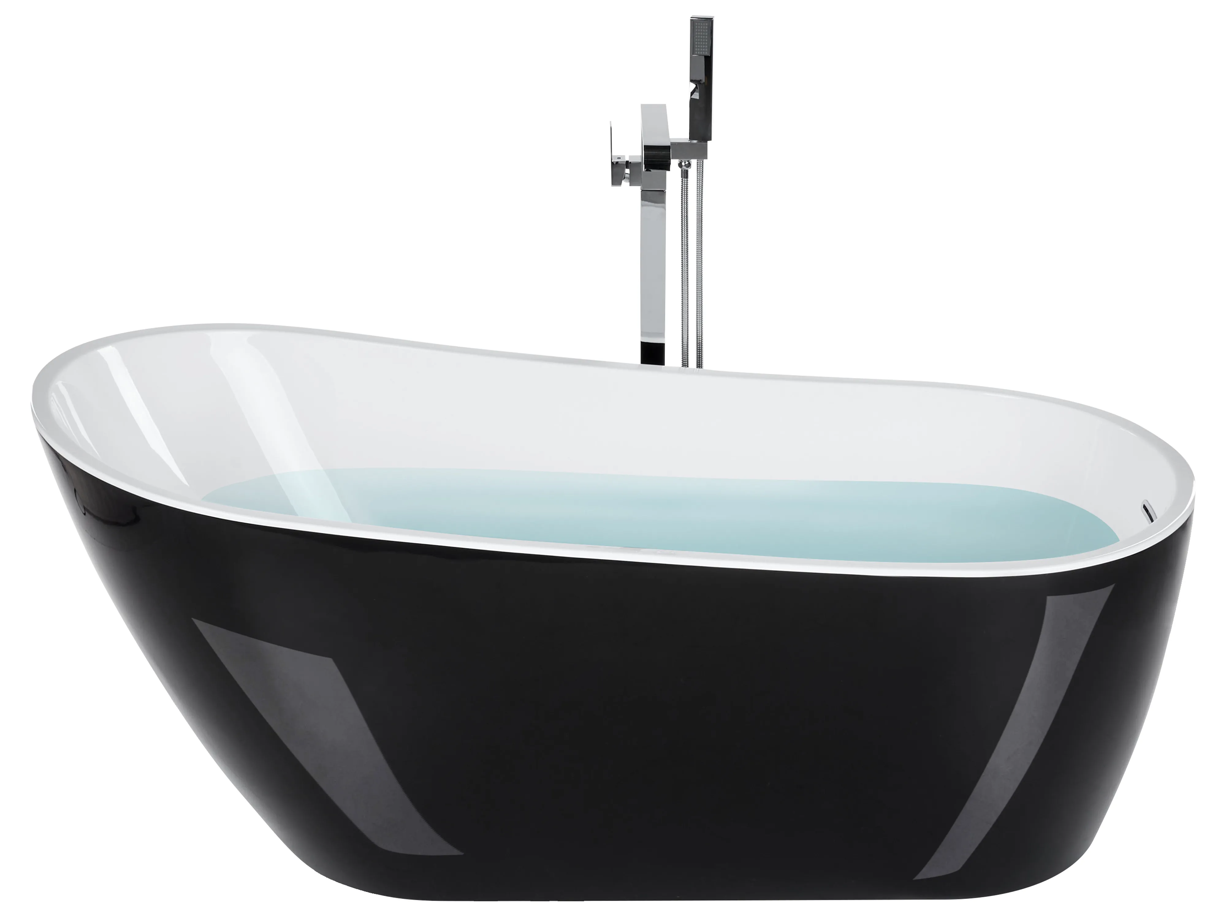 Freestanding Bathtub SOLARTE 1700 x 780 mm Black/ White