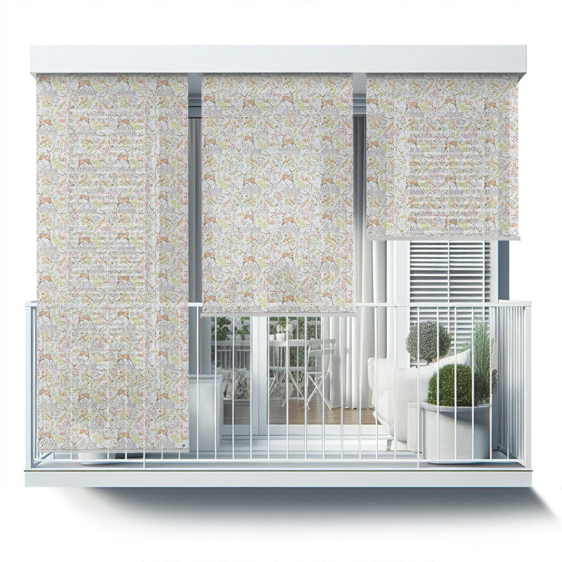 Roleta zewnętrzna - 40x180 cm -Wiewiórki i rośliny
