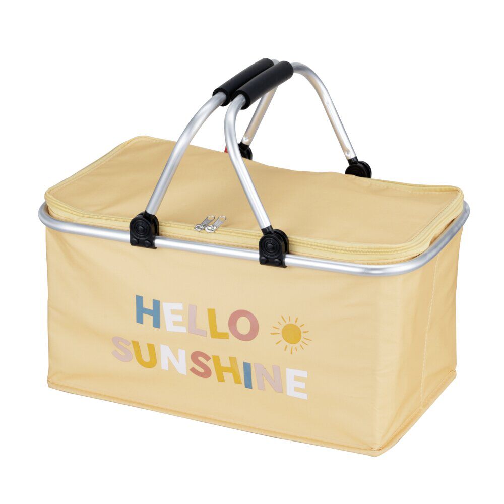 Panier fraÎcheur isotherme 20L pliable alu et tissu jaune 48x27xH24cm