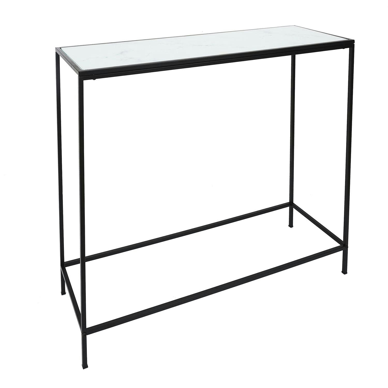 FELICITY - Console en métal et verre trempé blanc