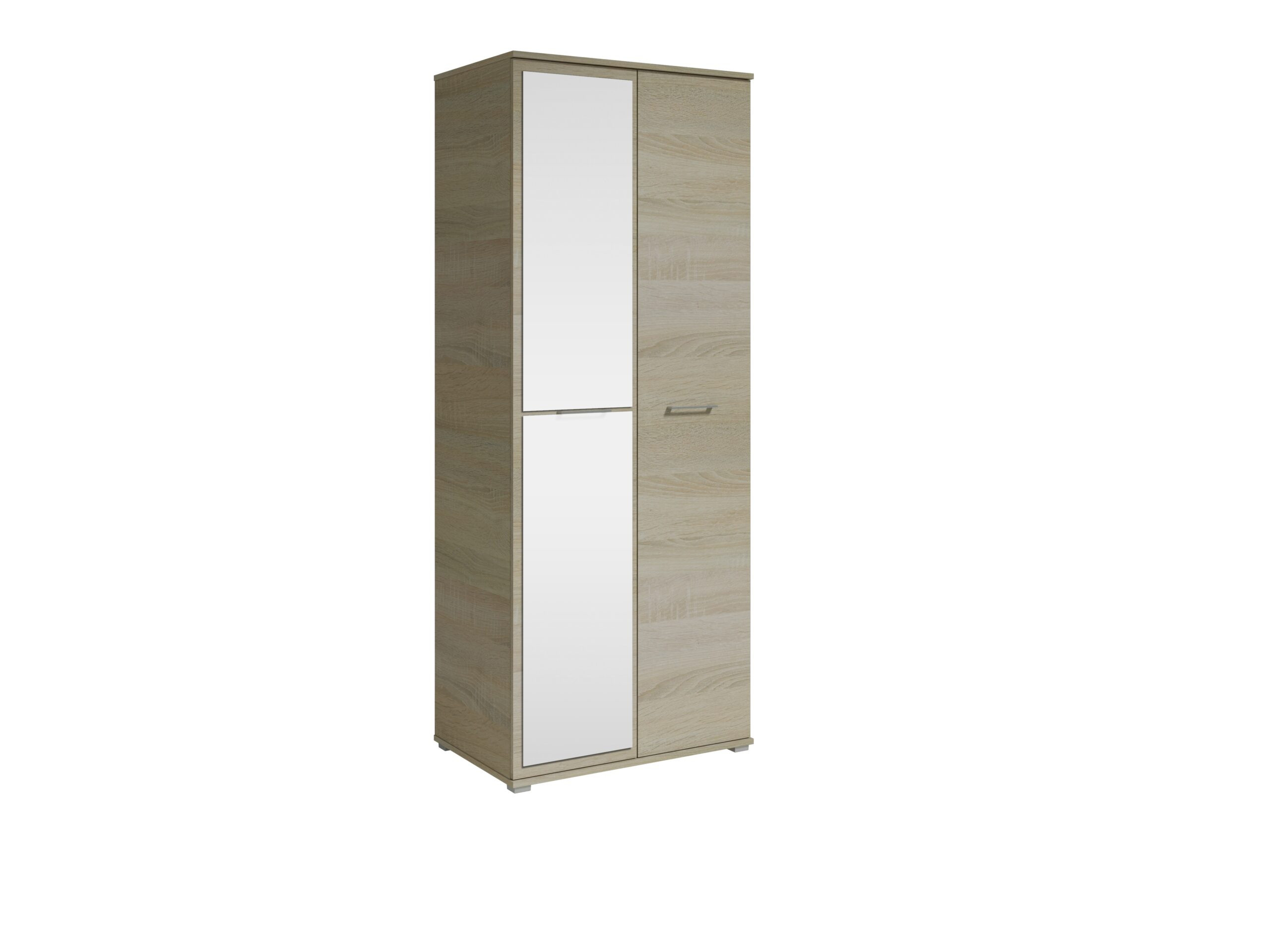 Szafa Otwierana Dwudrzwiowa z Lustrem 80cm x 200cm SONOMA | Półki   Wieszak