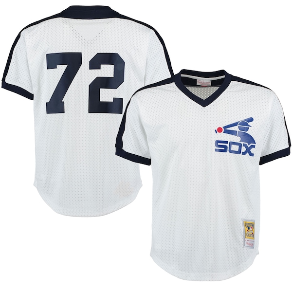 Carlton Fisk Chicago White Sox Cooperstown Mesh Batting Practice Jersey - White