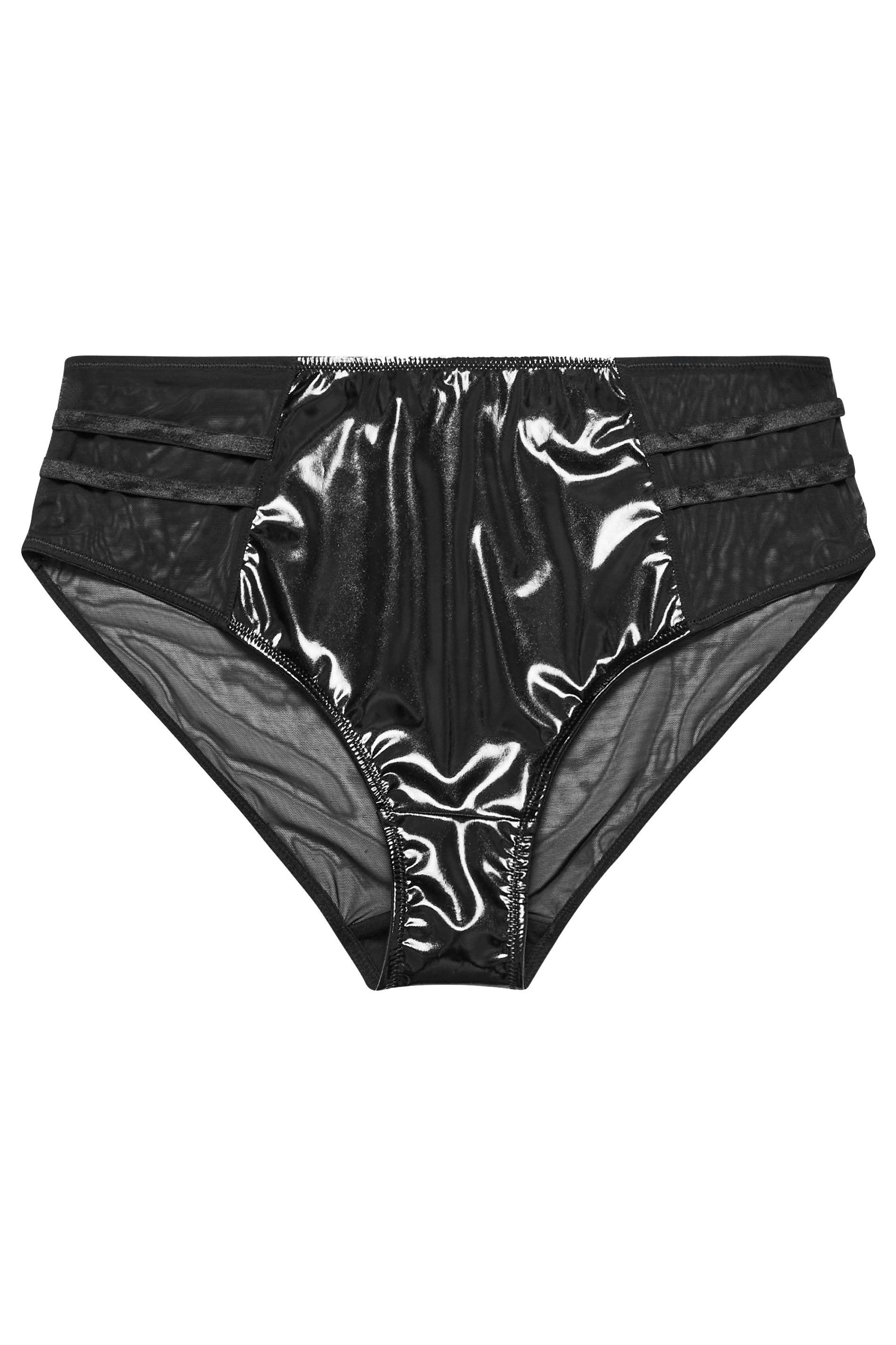 Yours Faux Leather Strap Detail Briefs