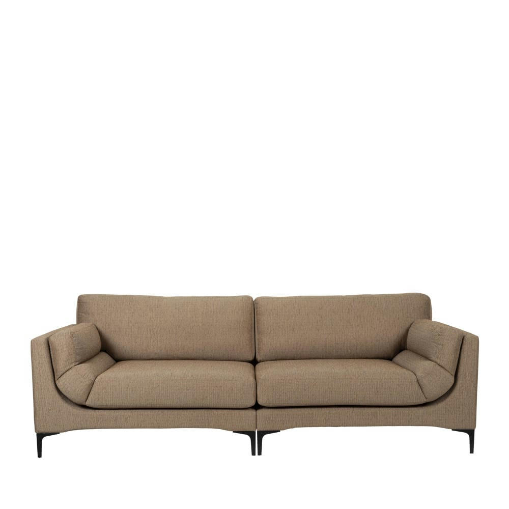 BALCONY - Canapé 3 places en tissu chiné caramel