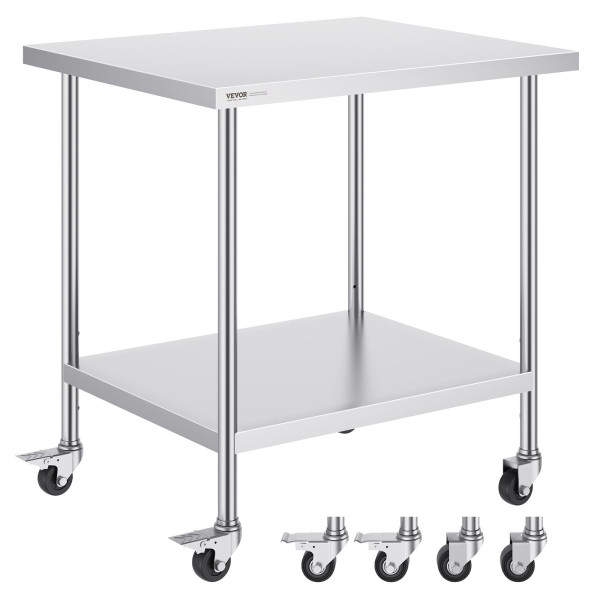 Stół Roboczy ze Stali Nierdzewnej – do Warsztatu i Gastronomii 76x46x95 cm