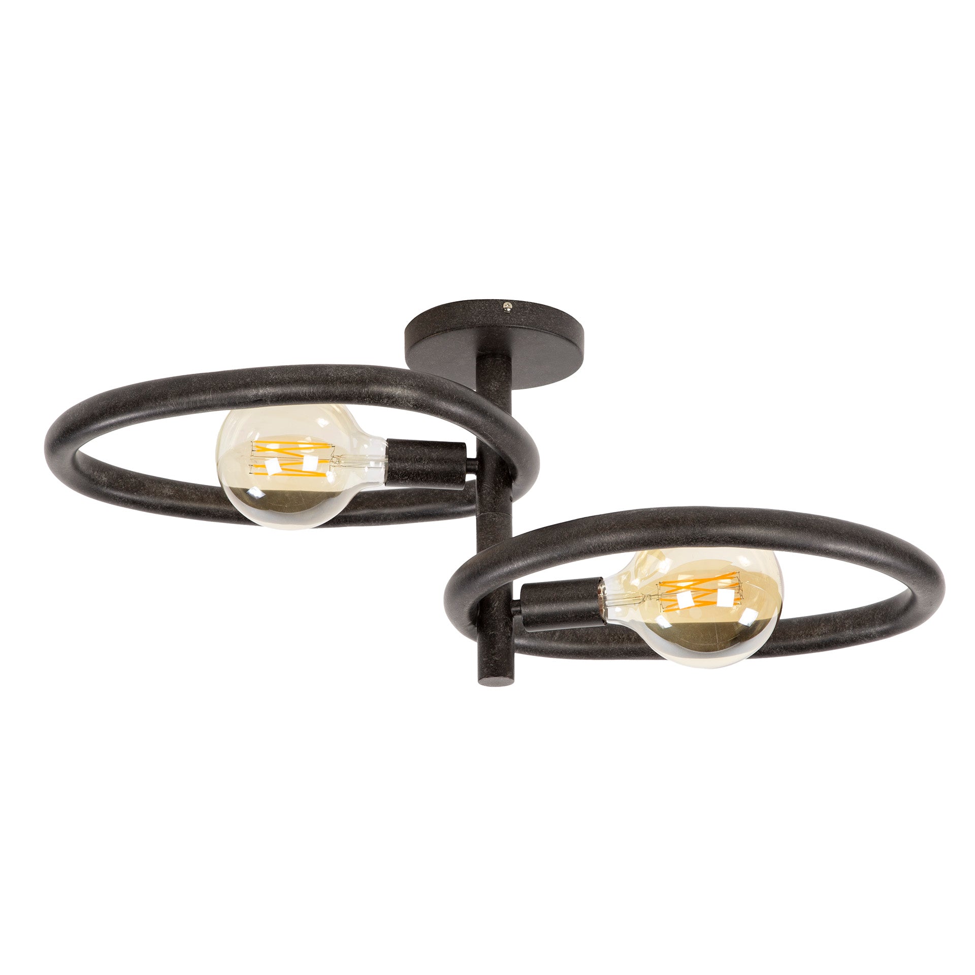 Hoyz Collection - Plafondlamp Pebble 2-lichts - Artic Zwart
