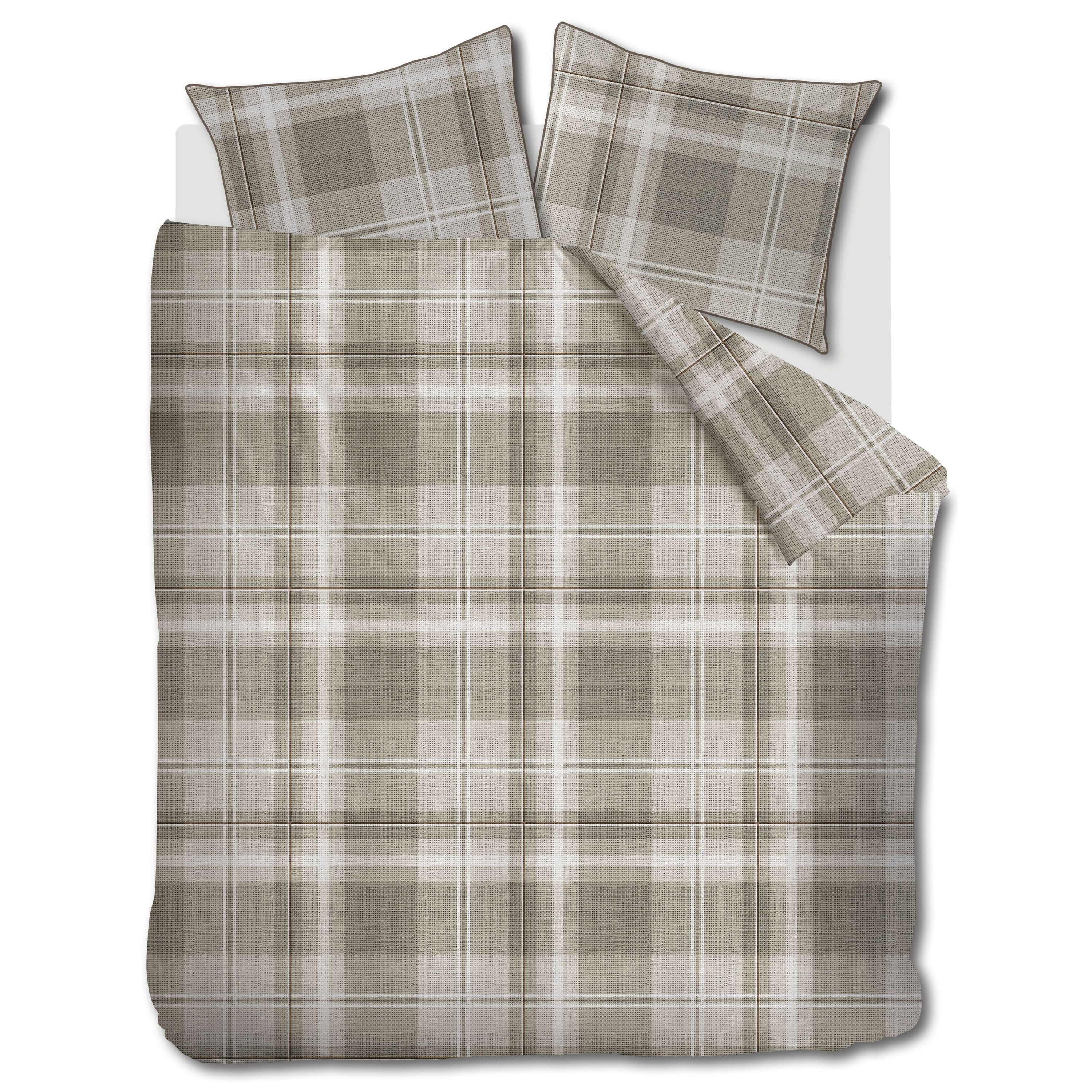 Rivièra Maison Tartan Check Dekbedovertrek 200 x 200/220 cm - Zand