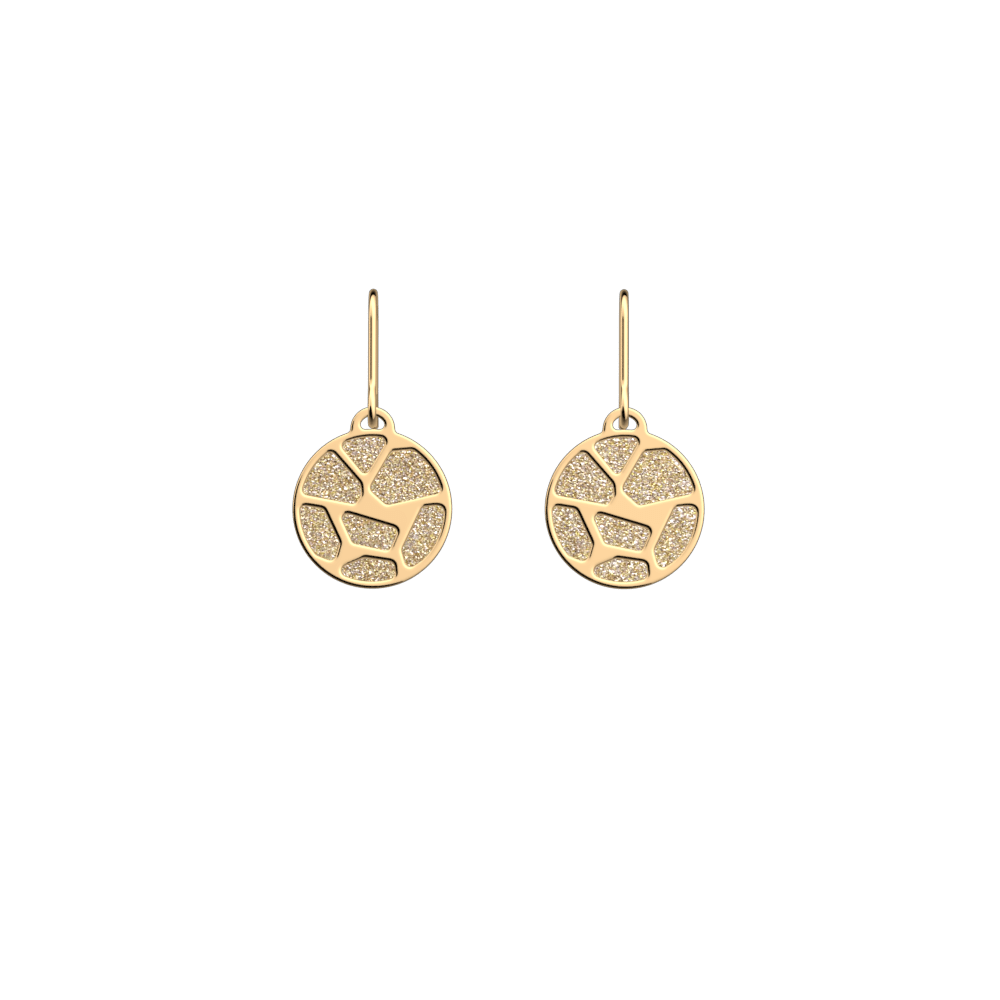 Boucles d'oreilles Girafe, cuirs réversibles Crème / Paillettes Dorées