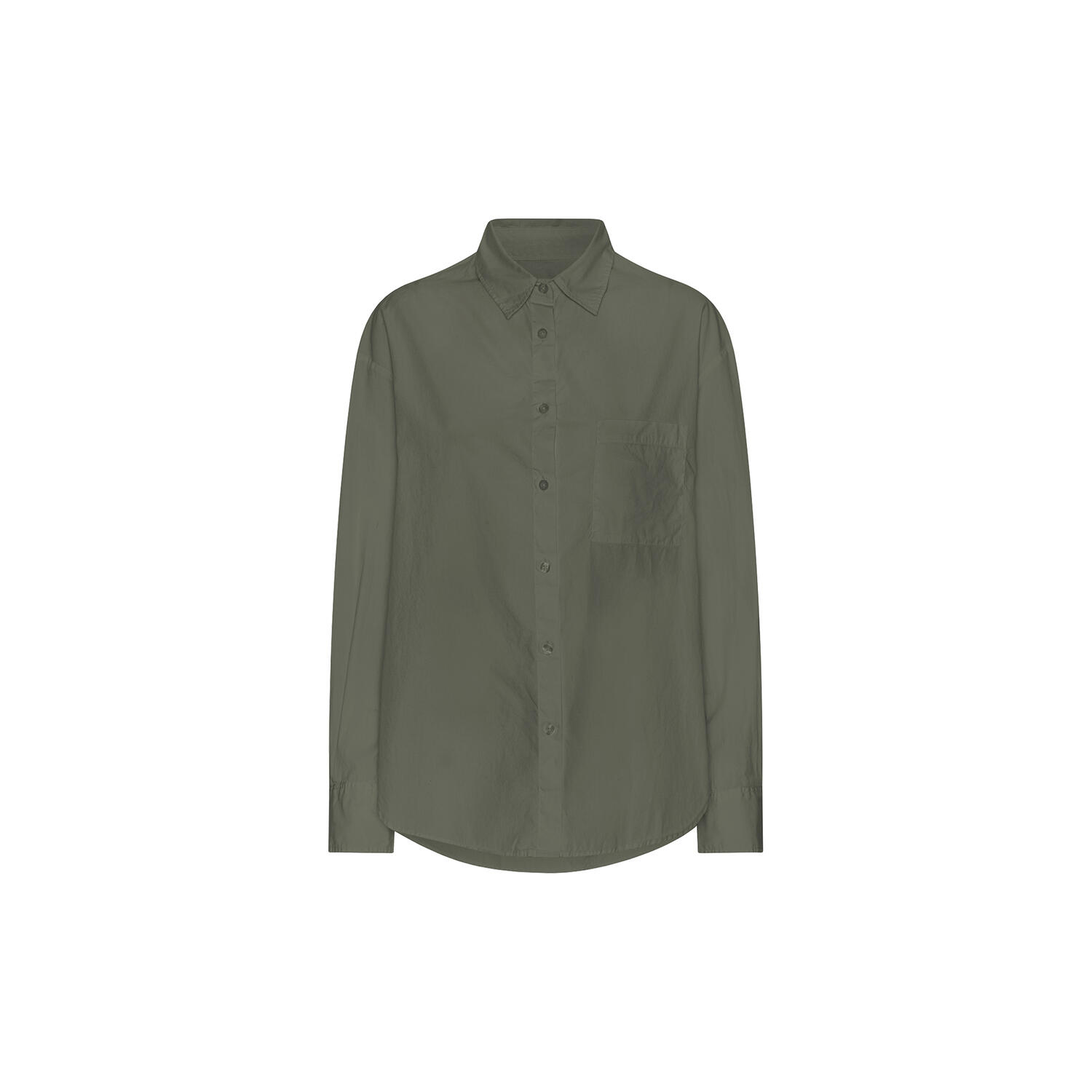 Organic Oversized Shirt, dusty olive