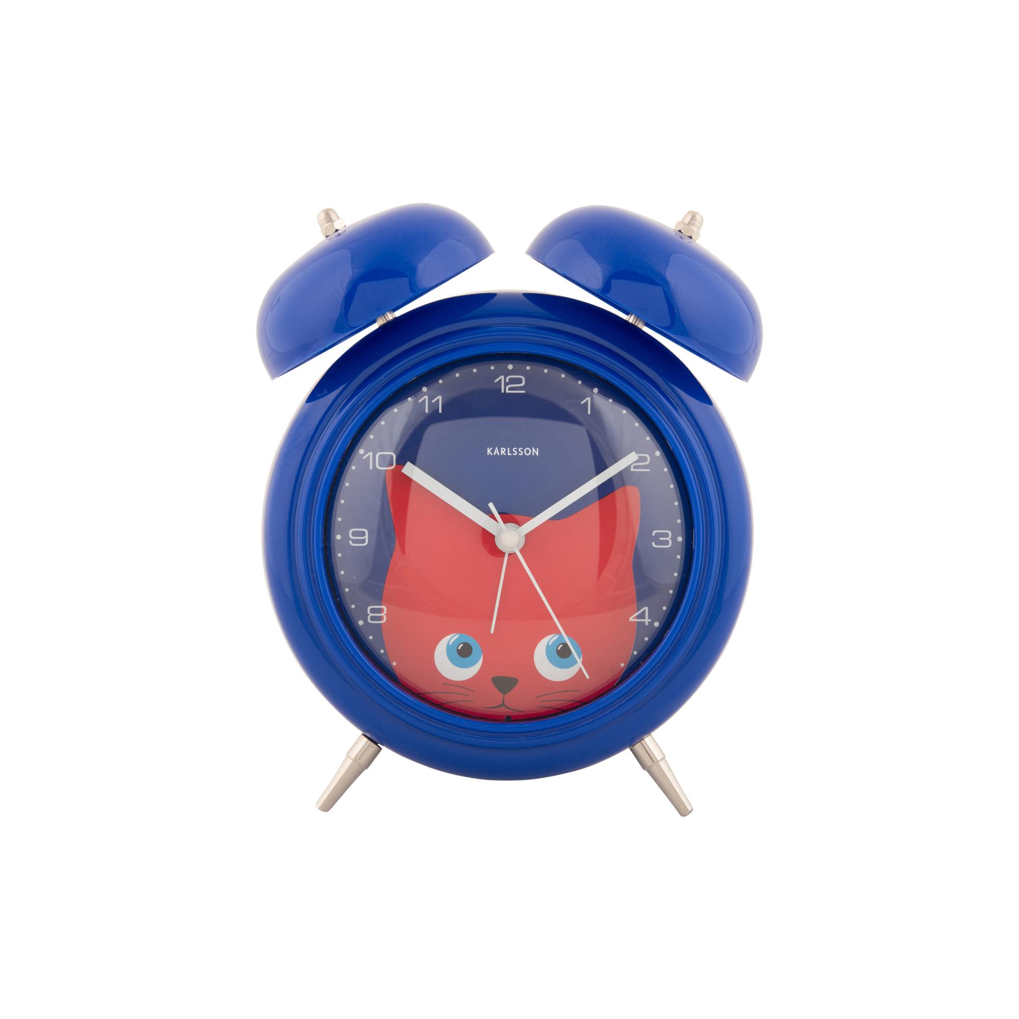 Karlsson wekker Peekaboo Cat - blauw - 15.2x6.5x18.2cm