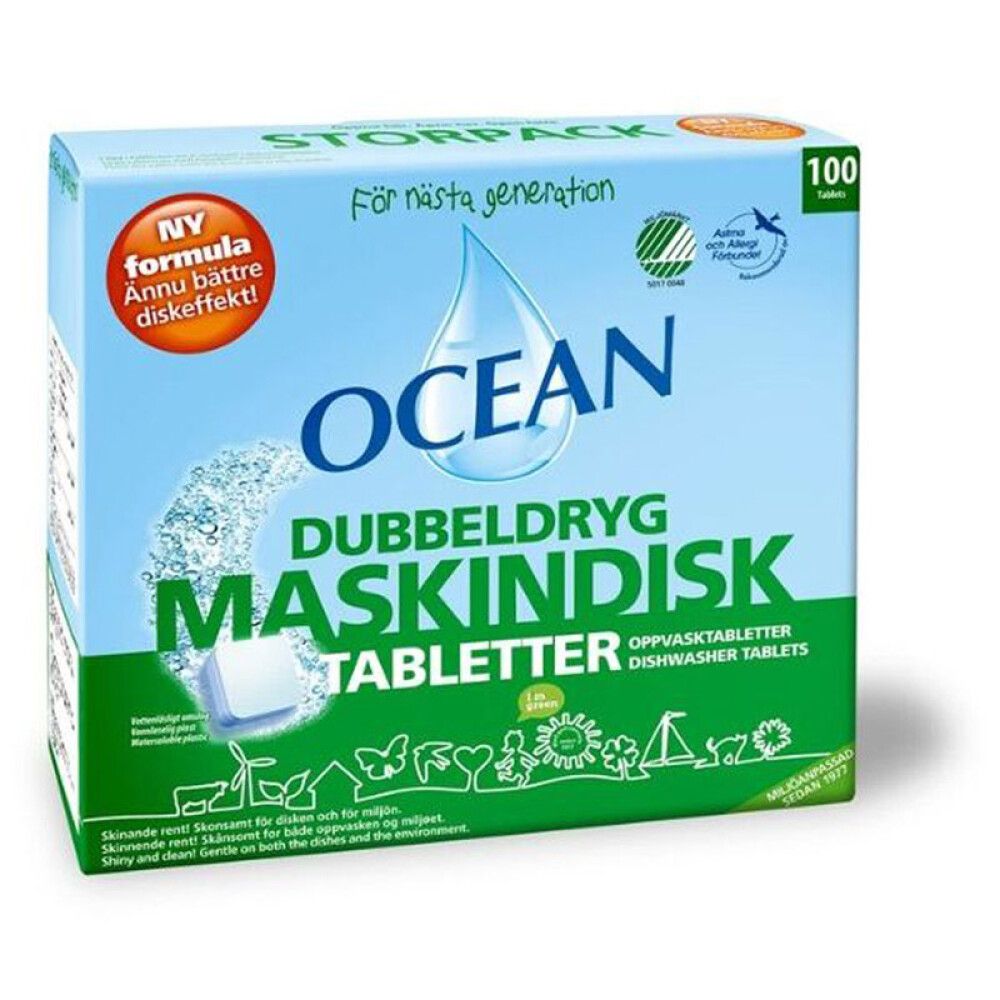 OPPVASKMASKINTABLETT OCEAN DOBBEL 100 STK