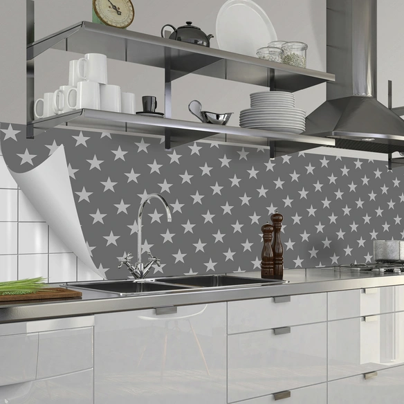 Küchenrückwand-Panel »fixy«, grau/weiß