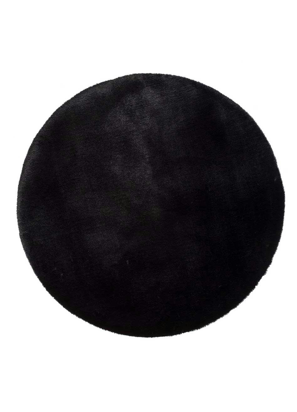 FOX - Tapis lavable extra doux noir, 120Ø cm