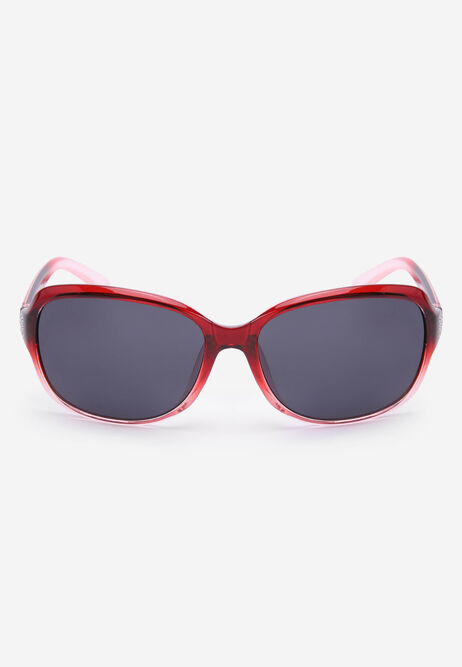 Womens Red Ombre Diamante Sunglasses