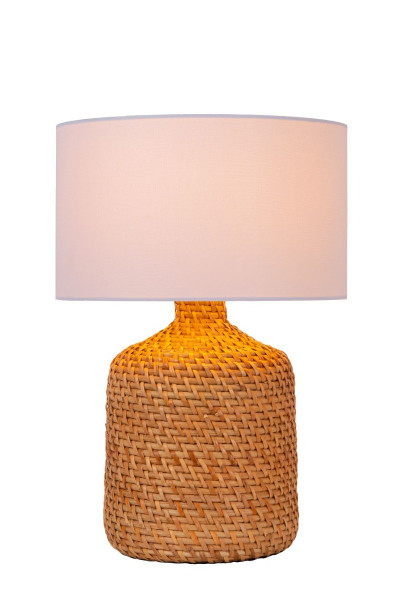 Lampa stołowa z abażurem brązowo-biała Arrah 1xE27x40W wys:50cm Lucide