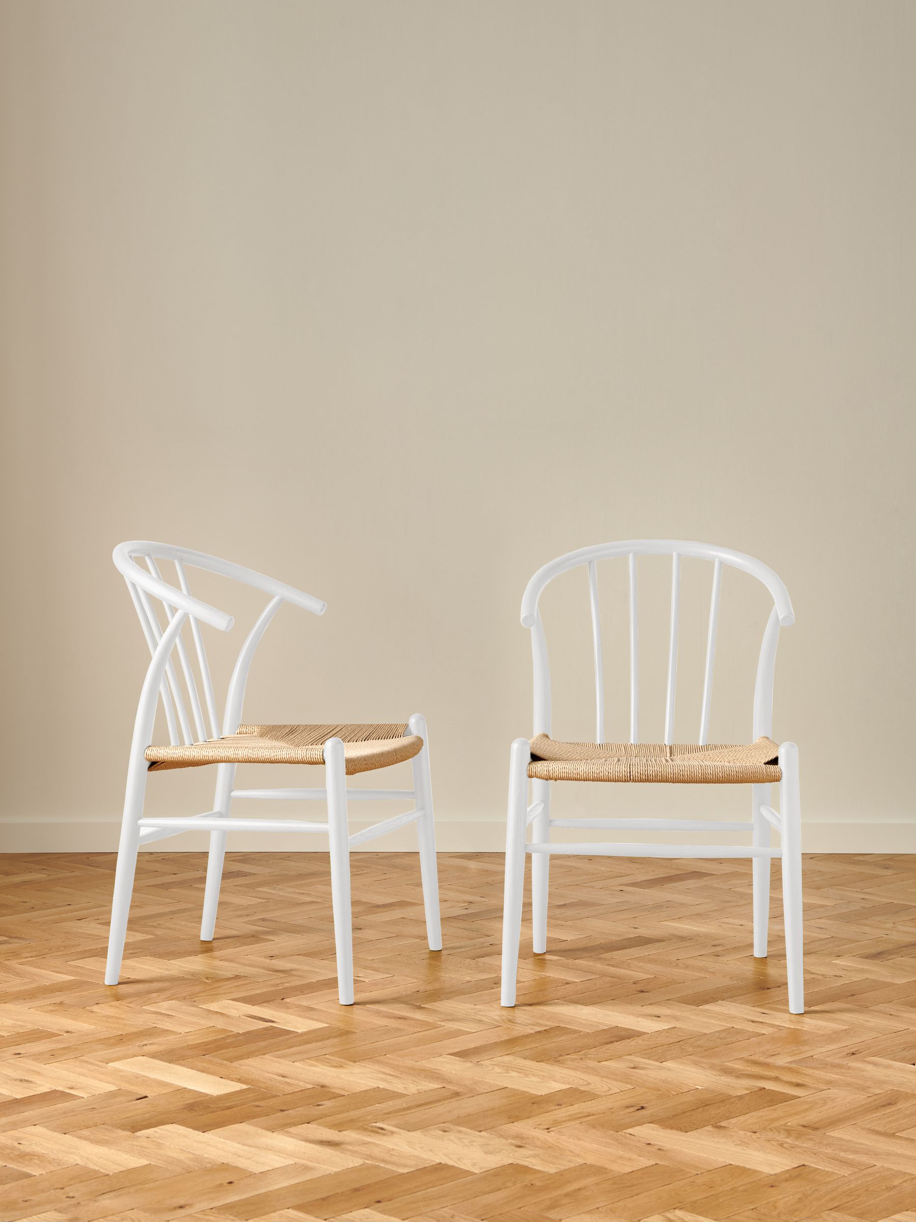 Jasper Conran London Set of 2 White Bray Dining Chairs