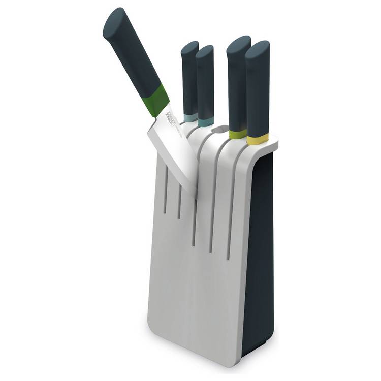 Joseph Joseph Duo 5pc Knife Block With 5 Knives Set - Grey