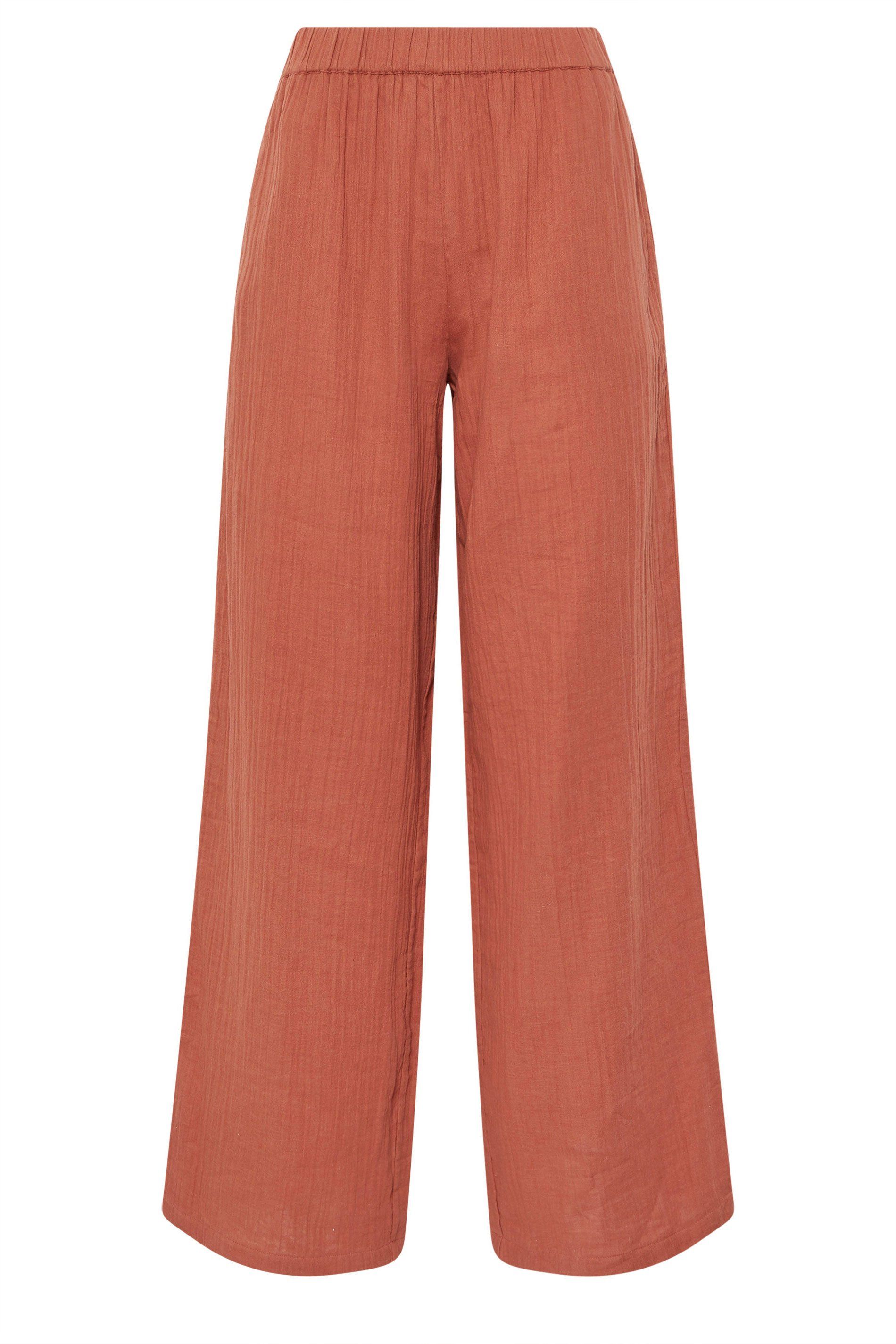 Long Tall Sally Tall Cheesecloth Wide Leg Trousers