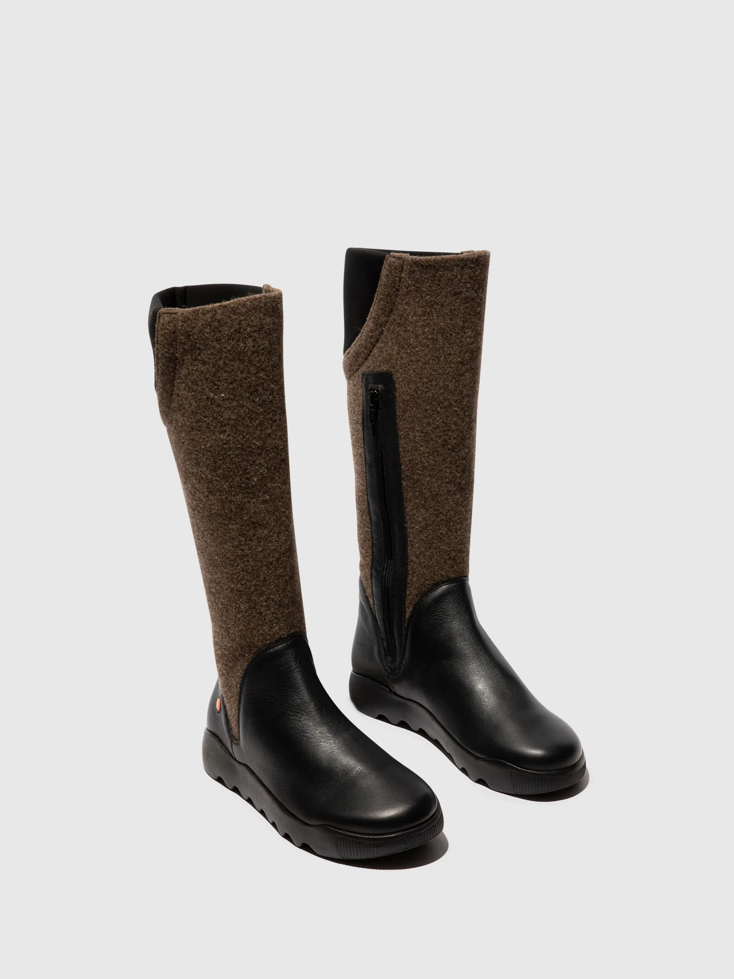 Botas com Fecho WEIL726SOF BLACK W/DK.TAUPE FELT