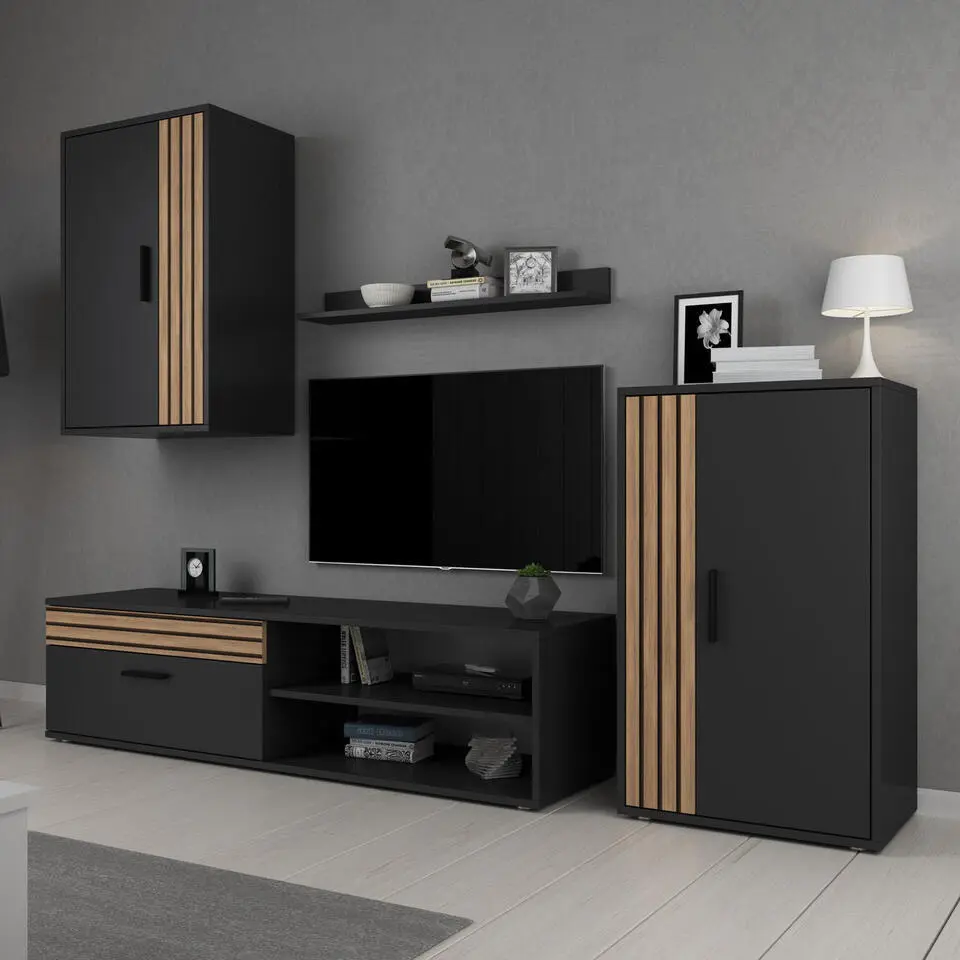 Meubella - Wandmeubel Bellini - Antraciet