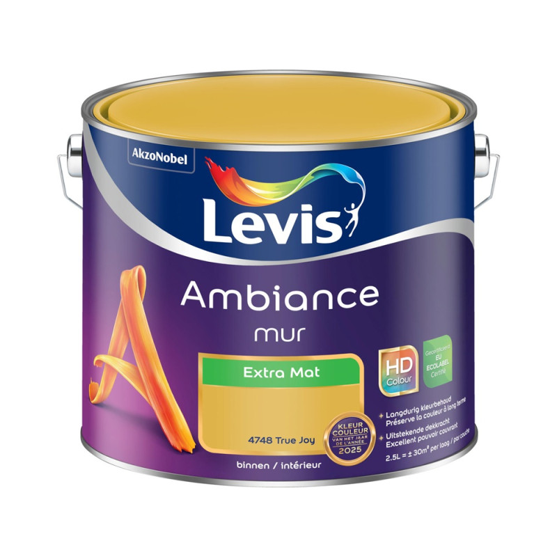 Peinture pour murs Ambiance True Joy extra mat 2,5 L LEVIS