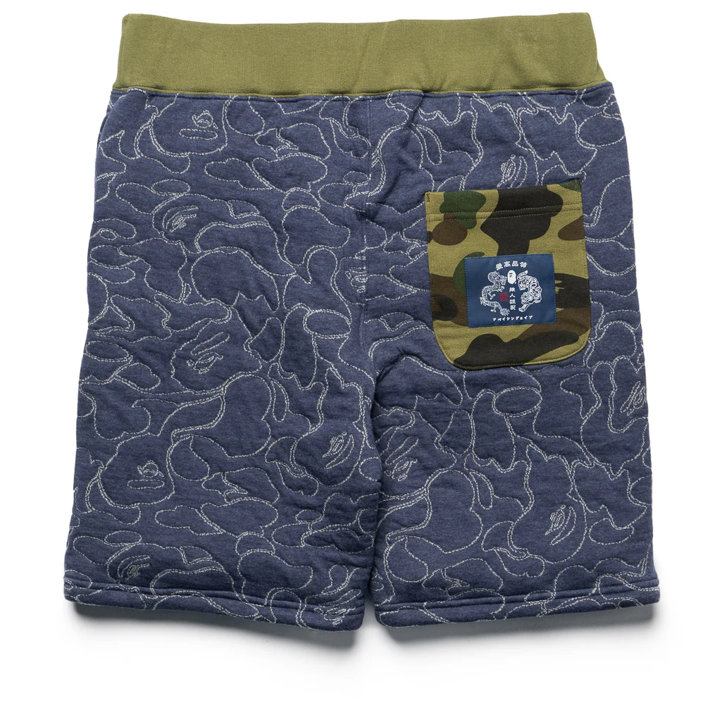 A Bathing Ape ABC Camo Sweatshorts - Navy