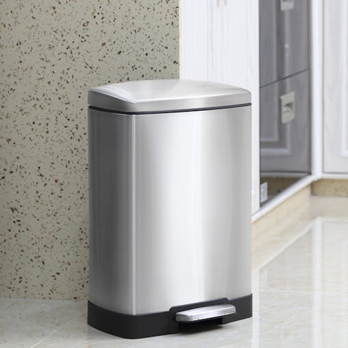 SOGA 4-Pack 12L Silver Stainless Steel Foot Pedal Trash Bin