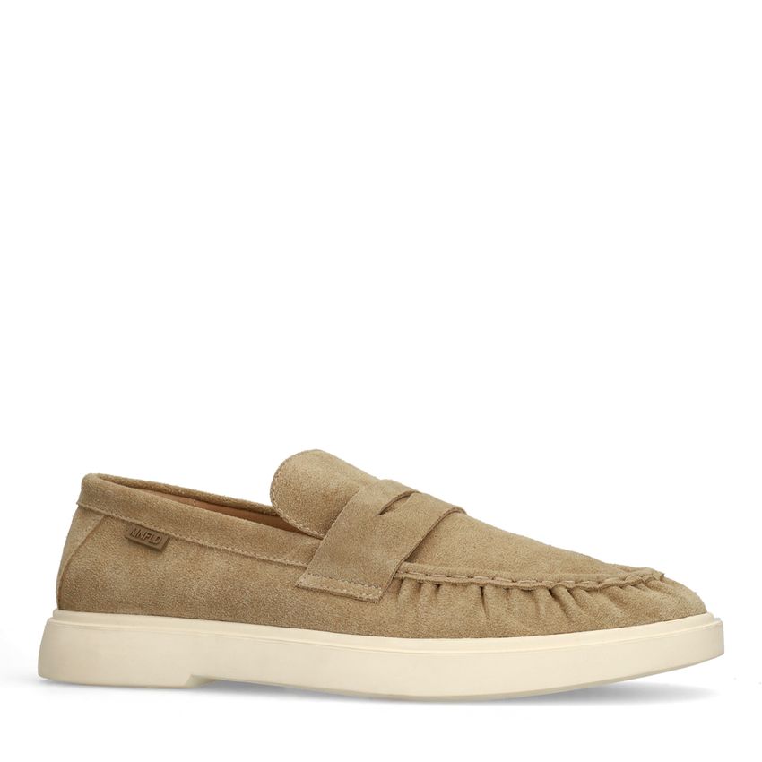 Manfield Beige suède loafers