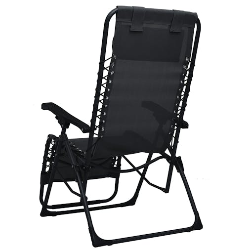 NNEVL Folding Deck Chair Black Textilene