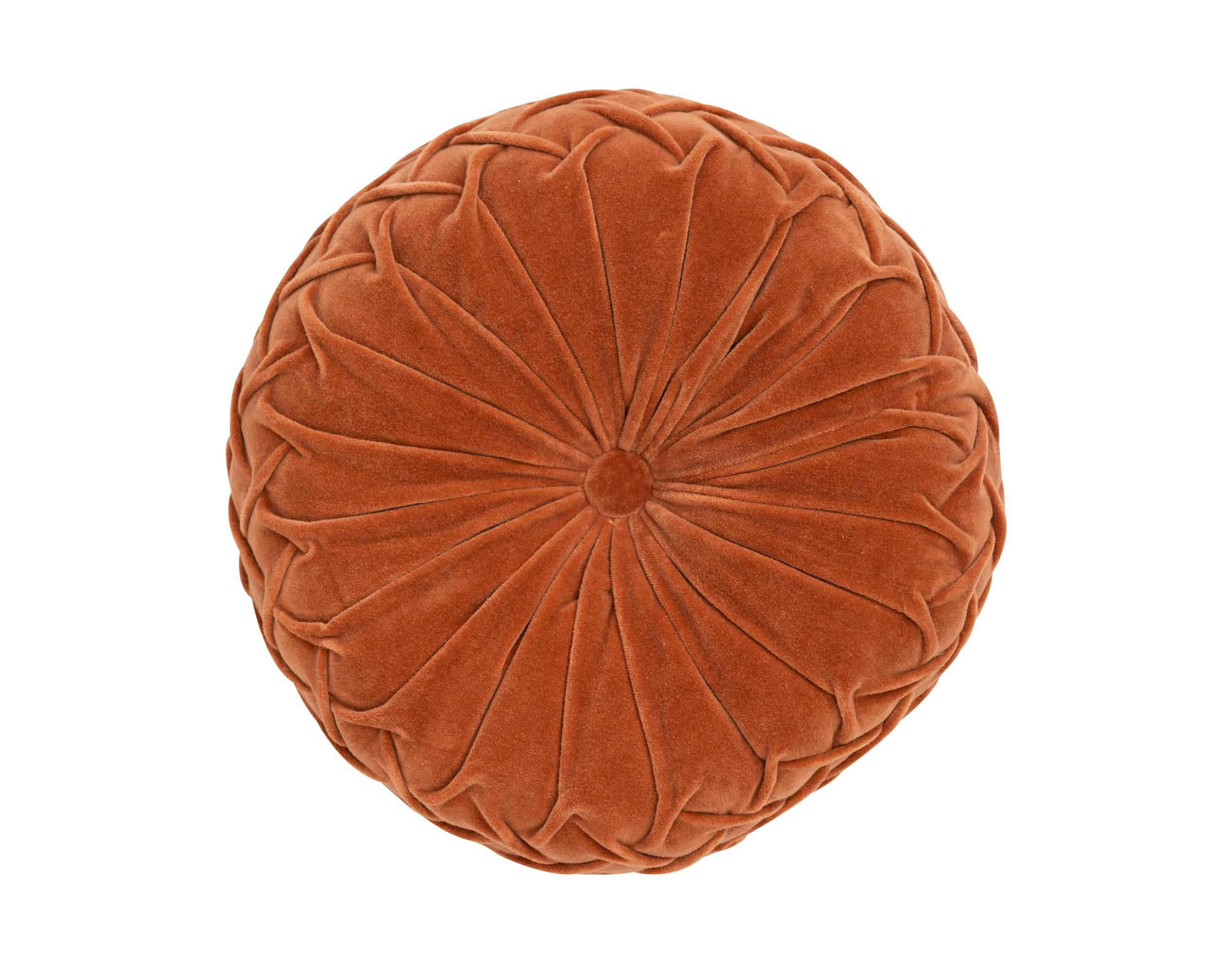 VELOURS ROND - Coussin rouge en coton 35 cm