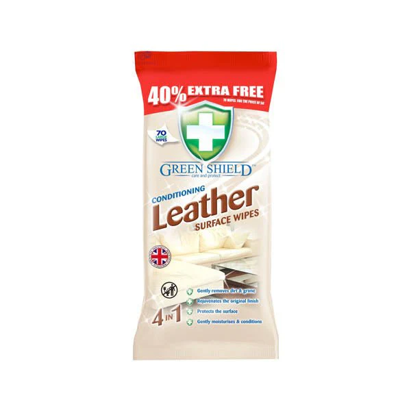 Green Shield Leather Surface Wipes 70s