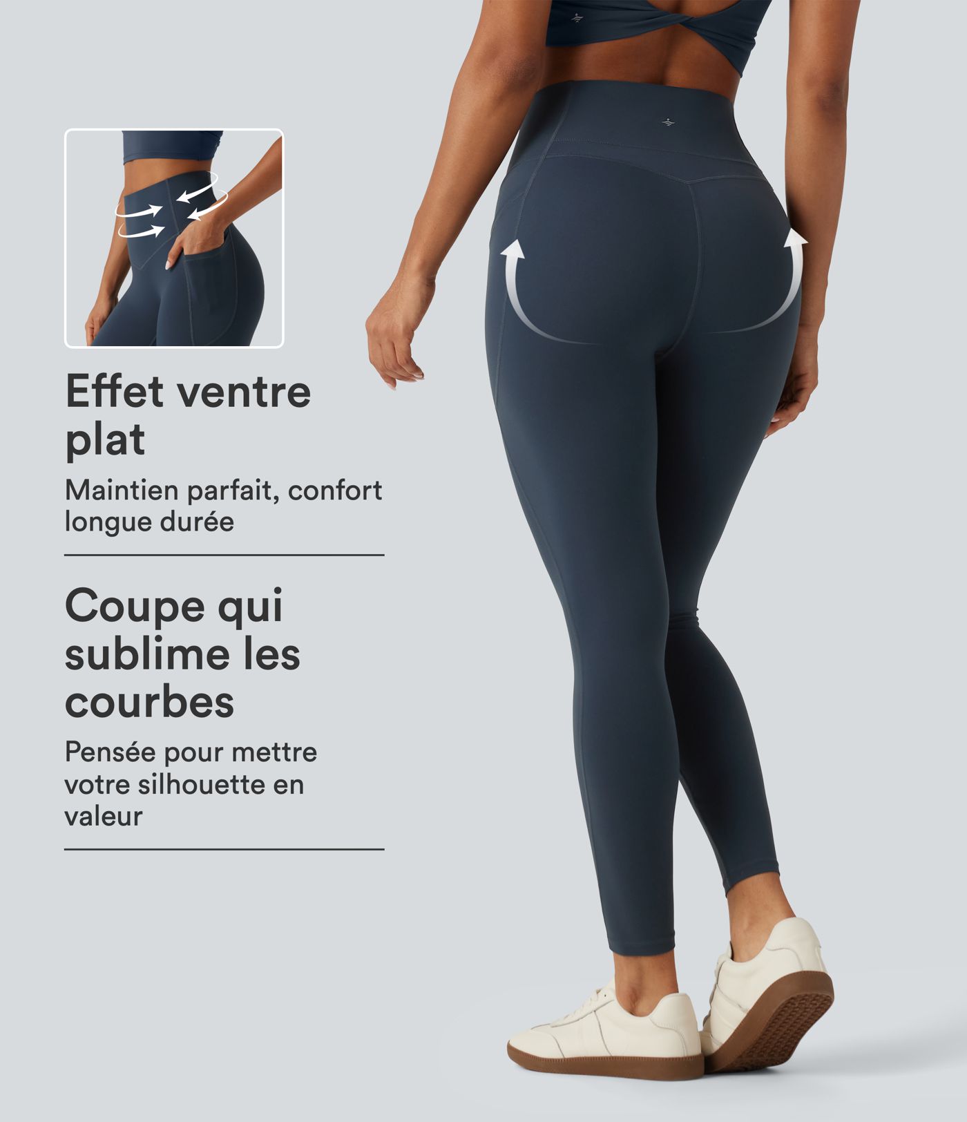 Legging de yoga curvy Halara UltraSculpt™ taille haute gainant et sculptant avec poches