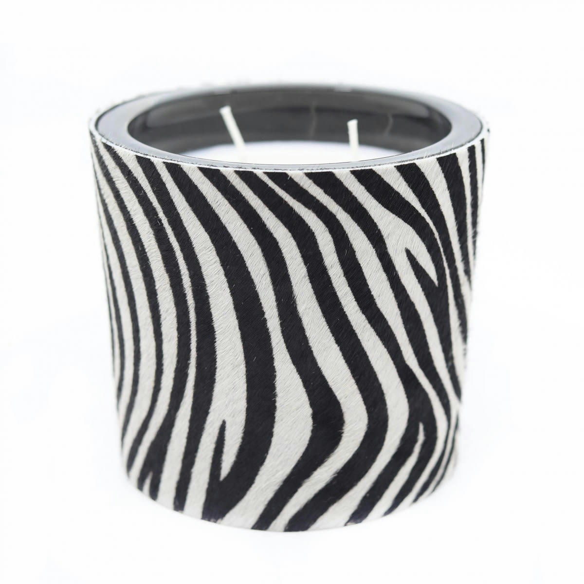 - Bougie en peau de vache zébrée - 3 mèches 8 cm