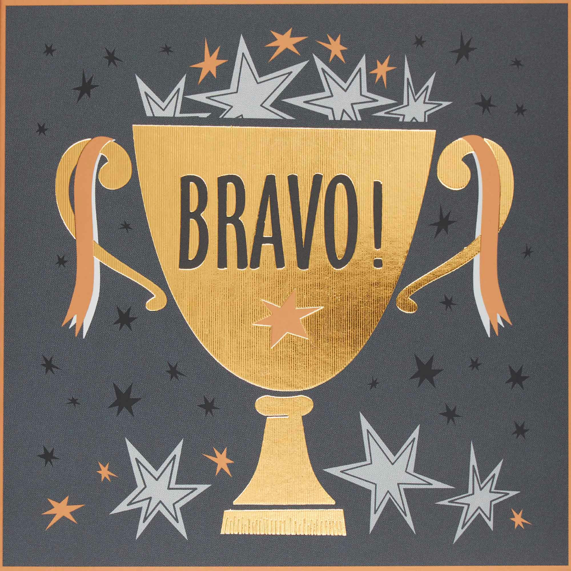 - Carte bravo coupe dorée