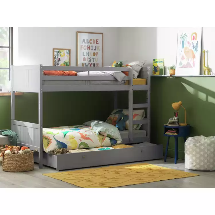 Habitat Detachable Bunk Bed, Drawer & 2 Mattresses - Grey