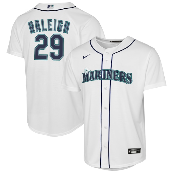 Youth Seattle Mariners Cal Raleigh Nike White Home Replica Jersey