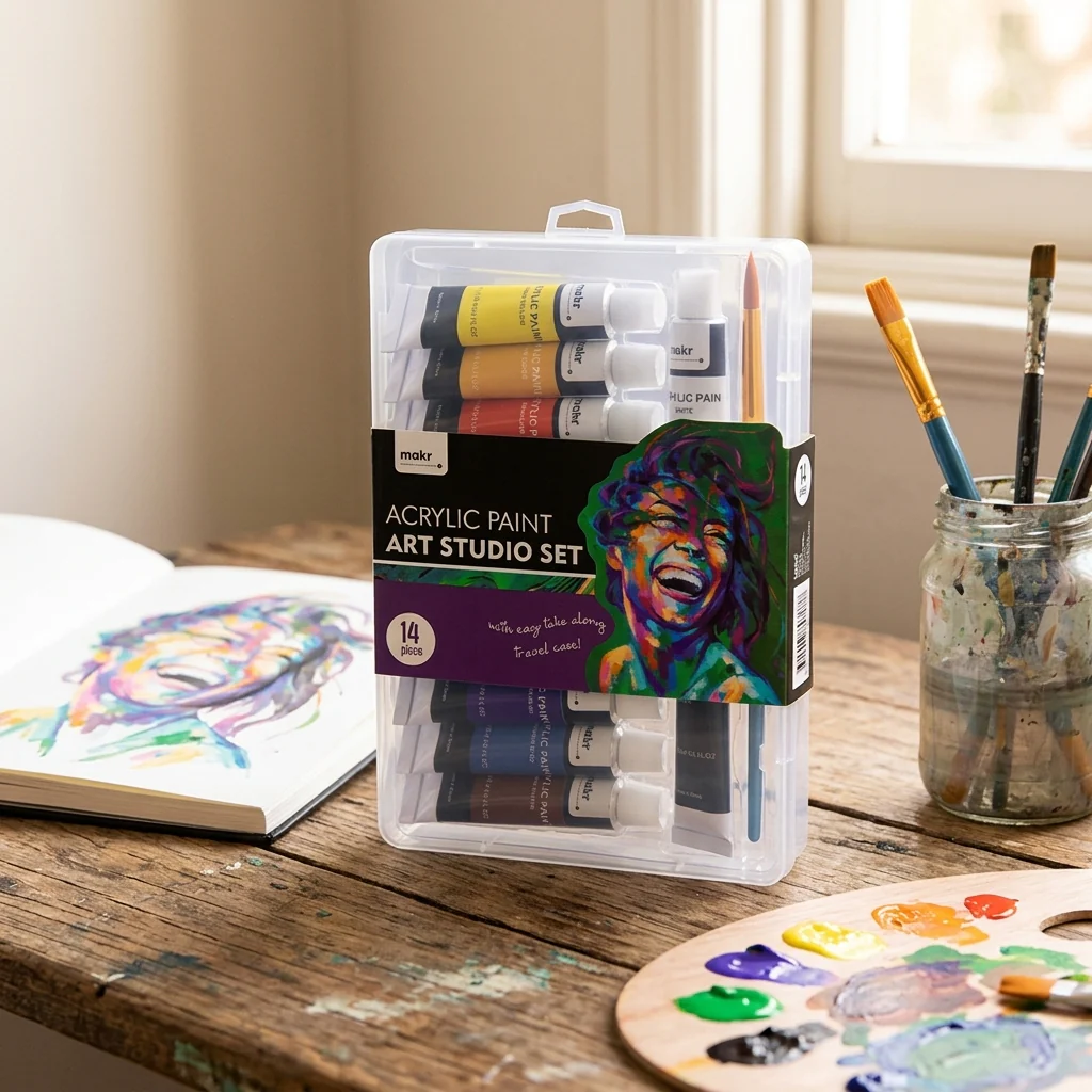 Makr Gift Box Acrylic Art Set - 14pce