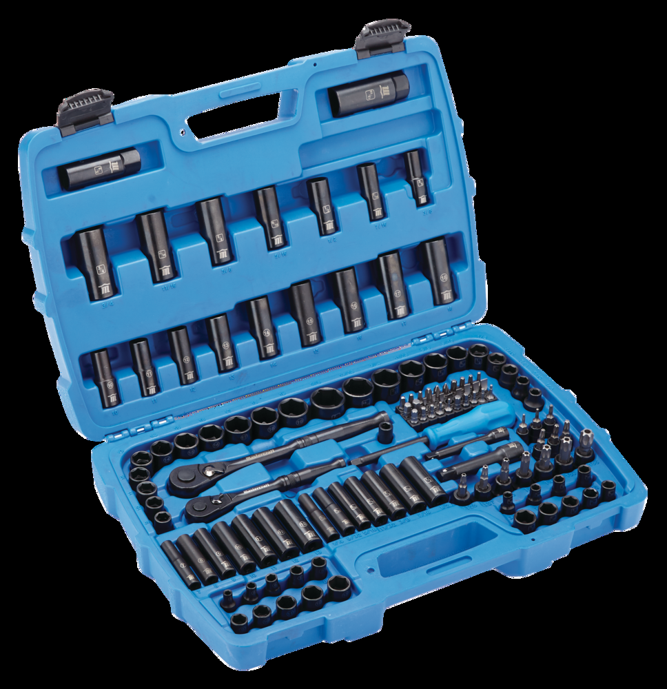 Mastercraft Socket Set, 122-pc, SAE / Metric, CRV, Black Steel Finish