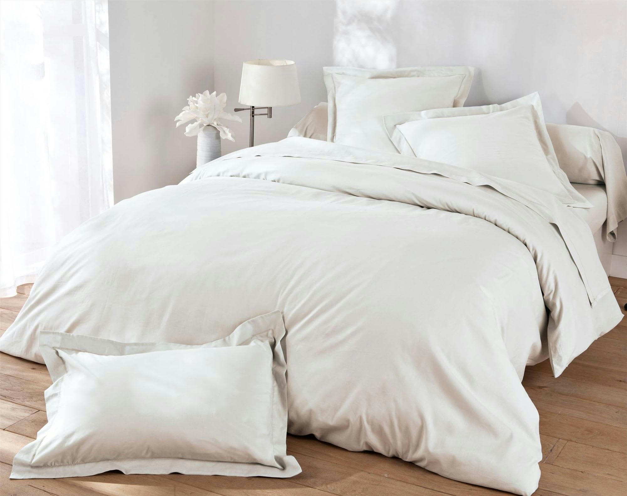 GAMME UNIE LIN PRÉLAVÉ - Drap-housse 160x200x28 blanc en lin