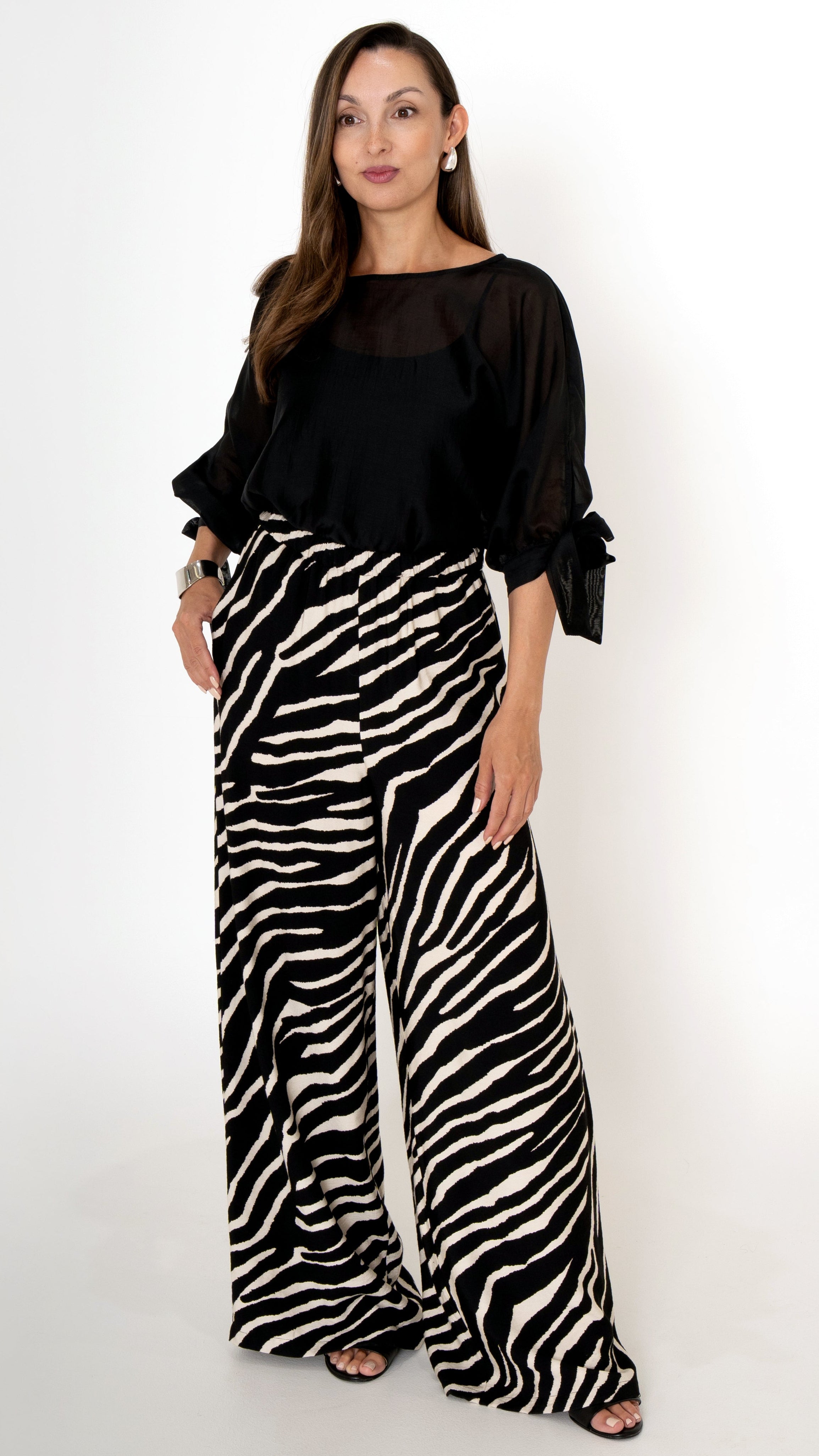 ANIMAL PRINT HOSE MIT WEITEM BEIN