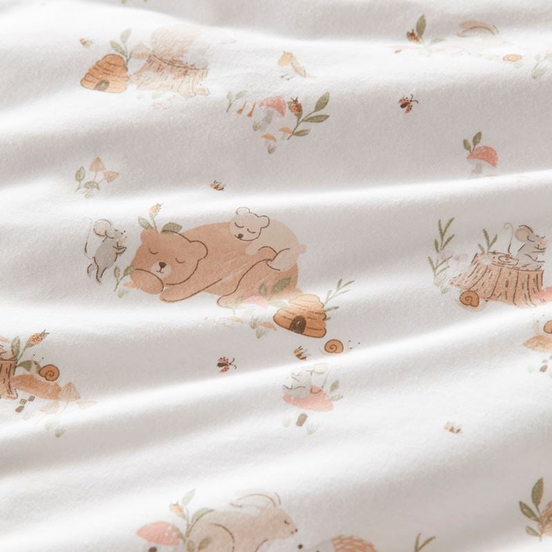 Little Bear & Friends Natural Jersey Cot Quilt Cover Set?