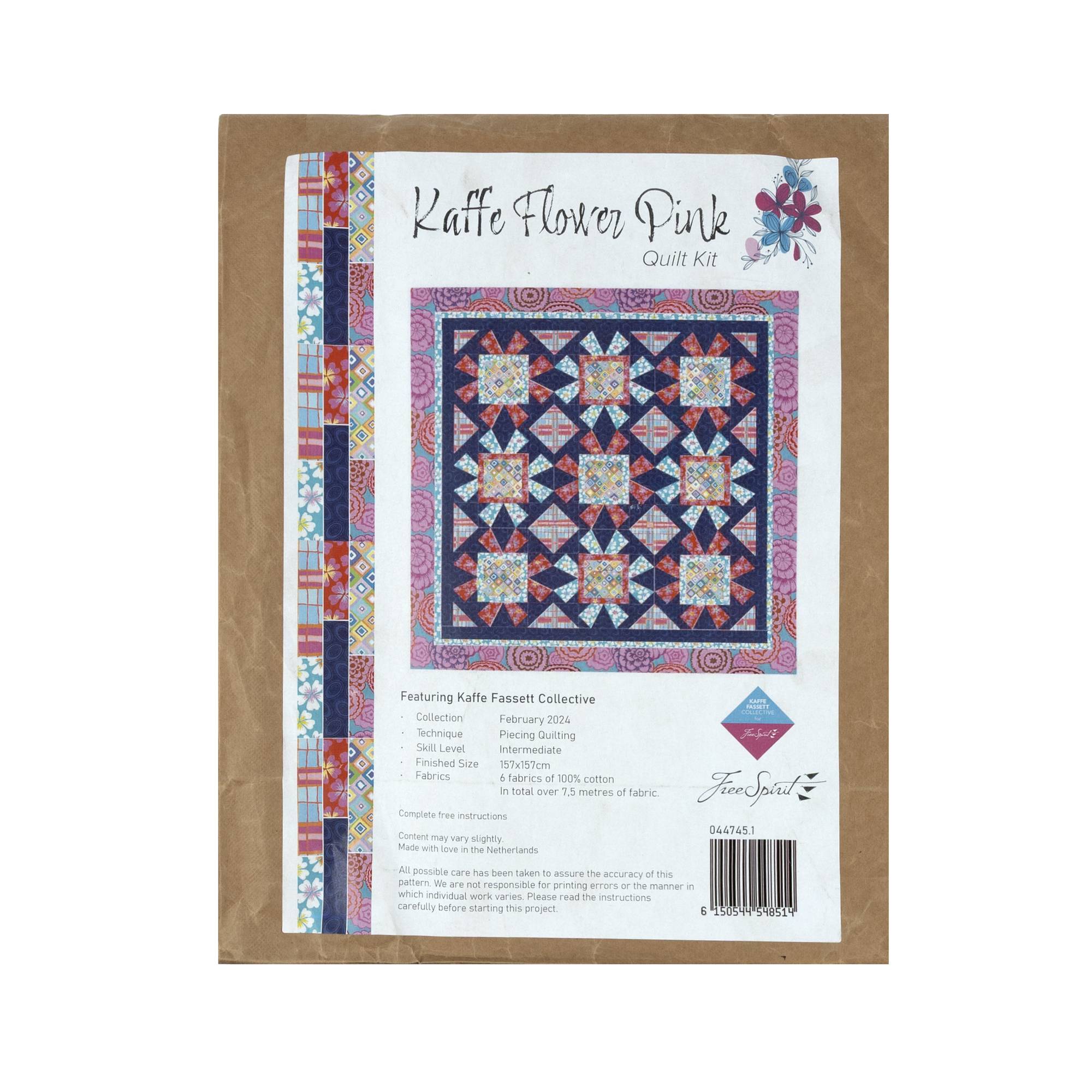 Kaffe Fassett Kaffe Flower Pink Large Quilt Kit