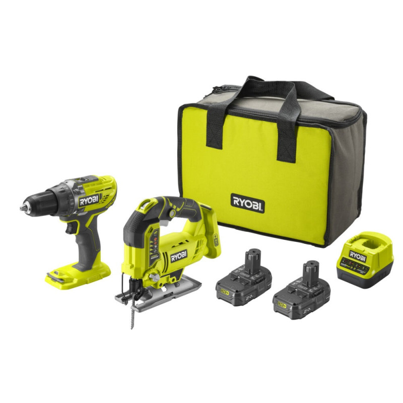 Pack scie sauteuse et perceuse visseuse sur batterie R18DDJS-220S 18 V RYOBI